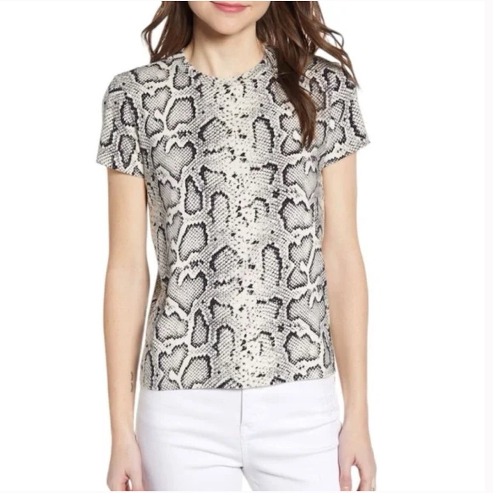 Pam and Gela Snake Print Short Sleeve Tee, Size XS